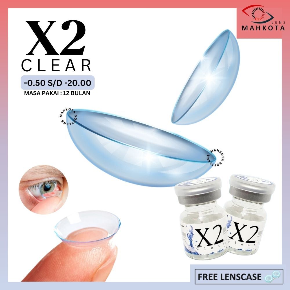 SOFTLENS BENING X2 CLEAR 1 TAHUN (-0.50 S/D -20.00) MADE IN KOREA BISA BEDA MINUS DIA 14.00MM / Soft