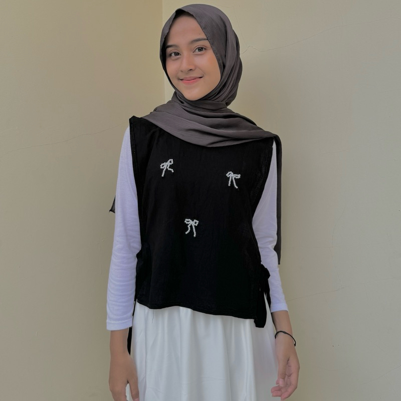 Gia Vest | Ribbon Vest | Outer Pita | Vest Pita | Ribbon Beads Vest  |  Rompi Wanita Panjang