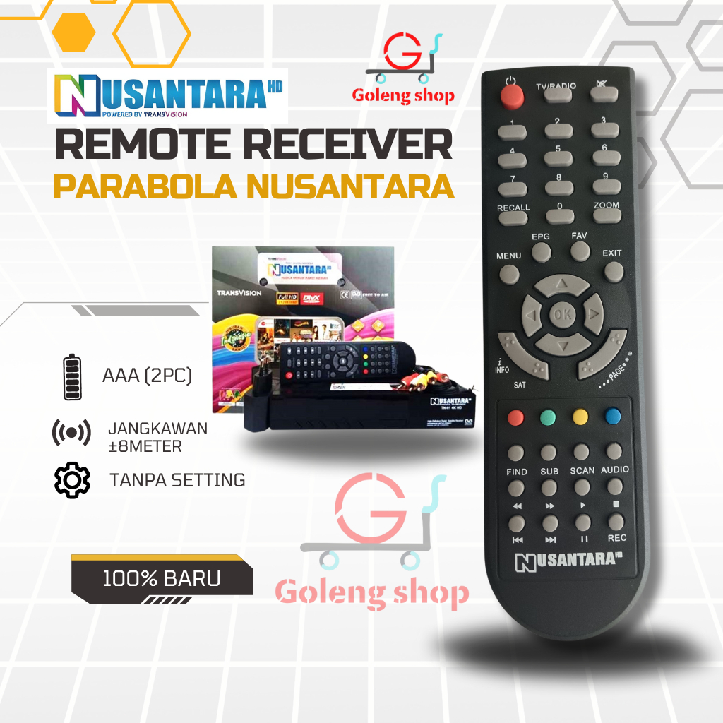 REMOT REMOTE RECEIVER NUSANTARA/STB TANAKA TN-01 REMOT SET TOP BOX DVB T2 TANAKA BODY PLASTIK