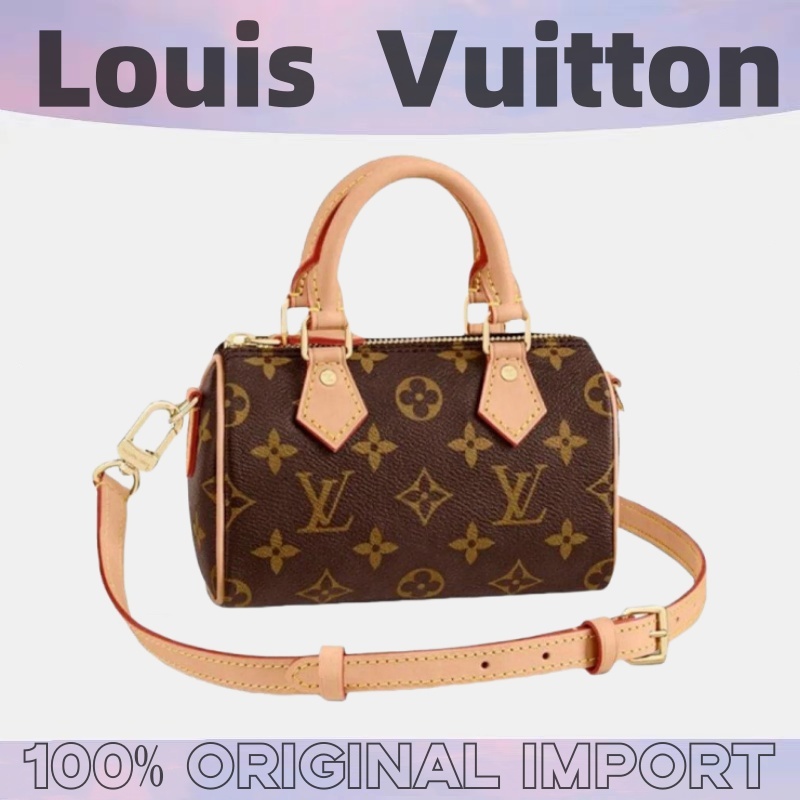 【100% original】LV Louis Vuitton Nano Speedy/SPEEDY 20/SPEEDY 25 Top Handle Bag/tas lv wanita/Lv nano