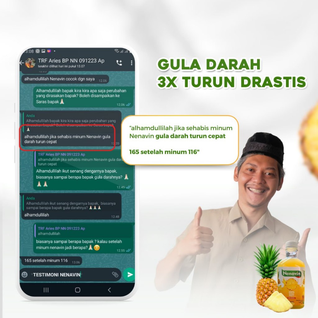 

NENAVIN - CUKA Nanas Asli 300ML - Lawan Diabetes - Gula Darah - Asam Urat - HALAL BPOM - COD
