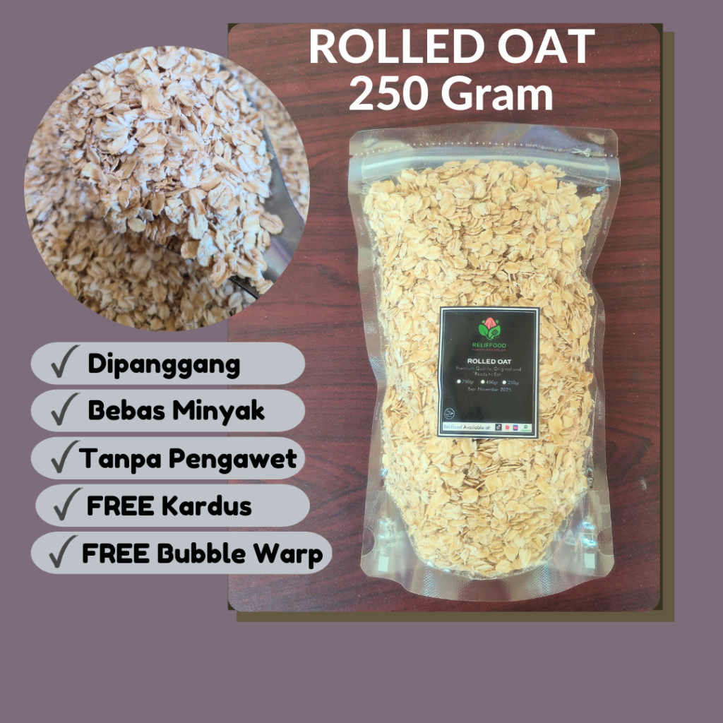 

ROLLED OAT 250 GRAM DIPANGGANG - GANDUM UTUH PREMIUM