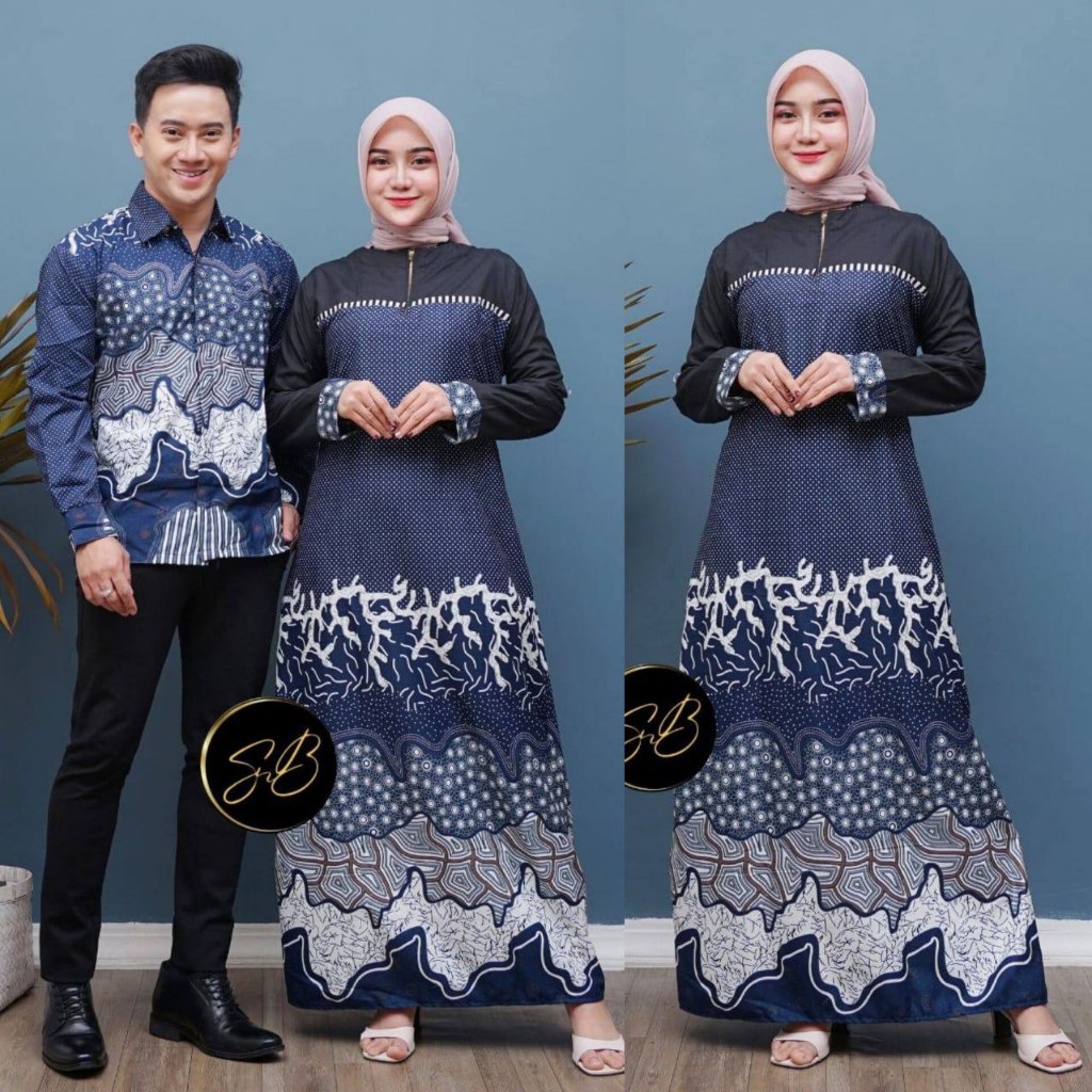 Gamis Batik Couple Gamis Batik Terbaru  Gamis Batik Kombinasi Batik Couple Batik Kapelan Sarimbit Ba