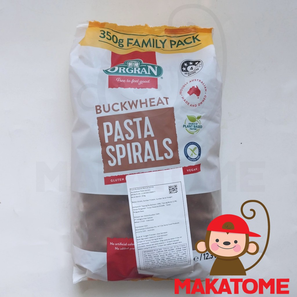 

Orgran Pasta Gluten Free BUCKWHEAT SPIRALS 350g gluten free egg and dairy free 350gr 350 gr BUCK WHEAT spiral