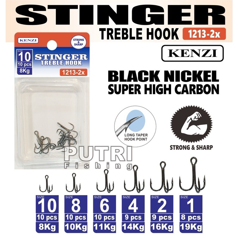 MATA KAIL STINGER TREBLE HOOK 1213-2x / KAITAN PANCING / 3 MATA / TREEBLE