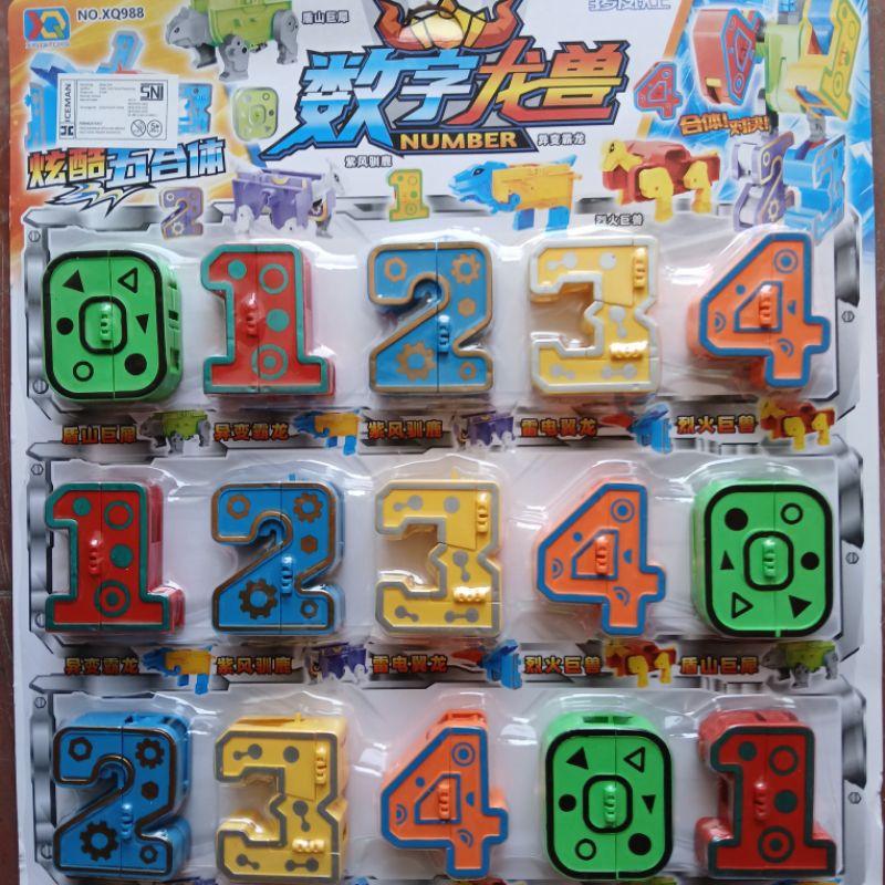 mainan robot angka 1pcs