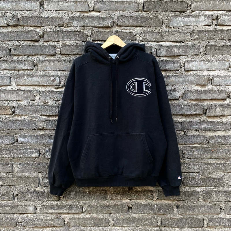 HOODIE CHAMPION BORDIR TOWEL BAHAN TEBAL SECOND ORIGINAL 100%