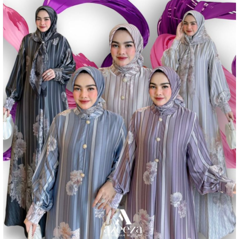 READY KHAYRA DRESS BY AZEEZA SYAR'I DRESS ELEGANT