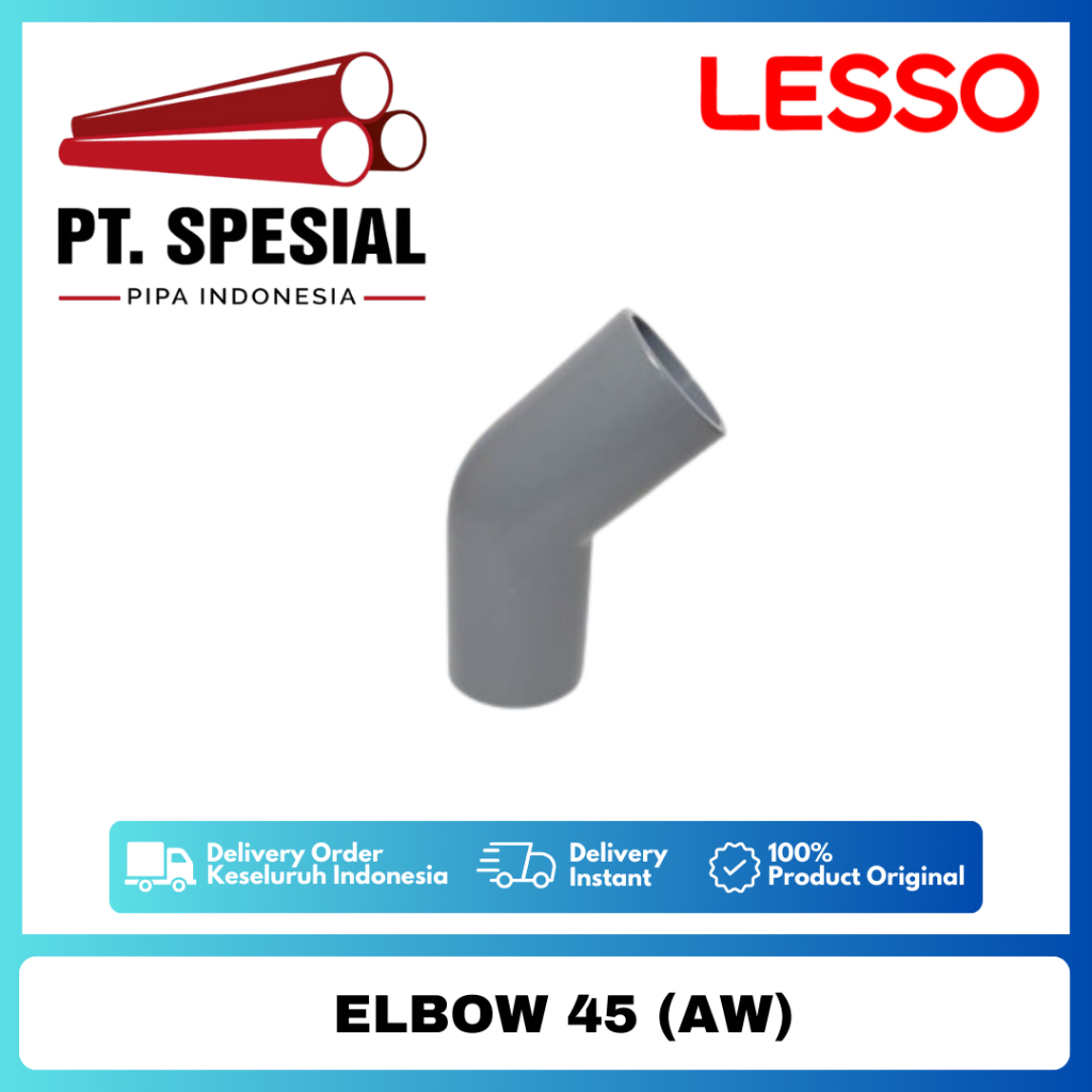 Knee 45 PVC AW Lesso 1/2 Inch / Keni Knee PVC AW / Elbow 45 PVC AW Lesso - 05