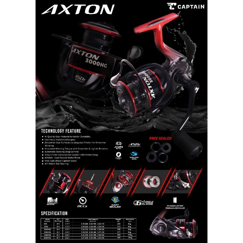 REEL CAPTAIN AXTON 800 1000 POWER HANDLE / REEL 800 1000