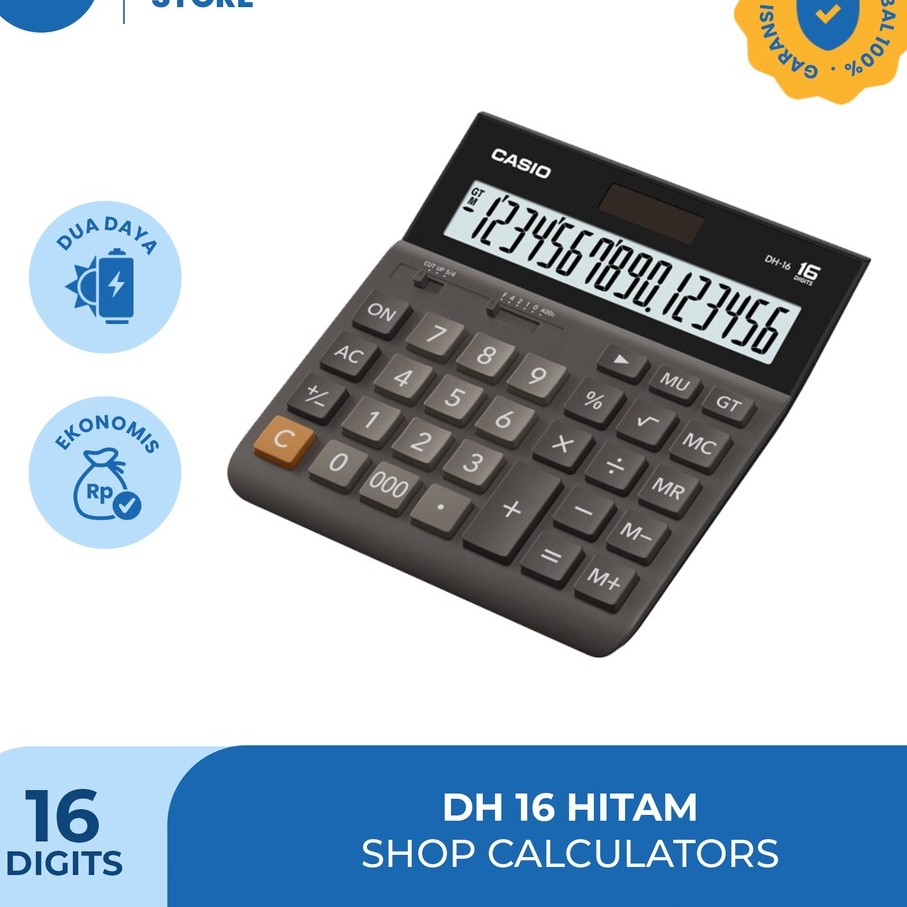 

Original Kalkulator CASIO DH 16 - Calculator Desktop Kalkulator Meja Kantor Office DH-16 16 digit