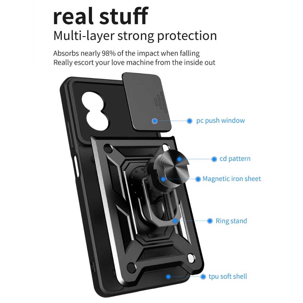 HOT SALE REDMI 13X REDMI 13 4G CASE ARMOR SLIDE TRANSFORMER SLIDE KAMERA PROTECTION REDMI 13X REDMI