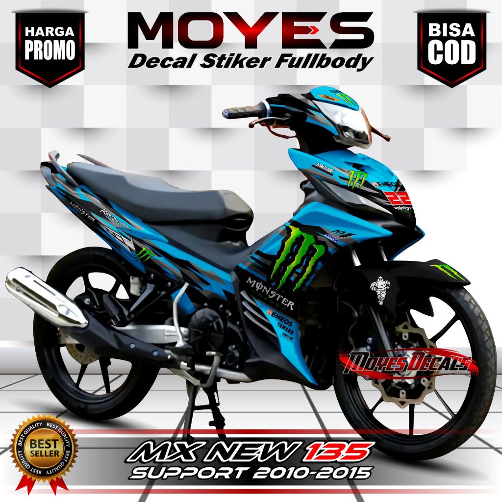 DECAL MOTOR  MX 135 NEW - STIKER MOTOR  MX 135 NEW FULL BODY MOTOR PREMIUM BERKUALITAS - VARIASI MOT