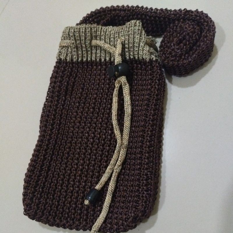 Tas Rajut selempang HP polos /tas rajut /Slingbag