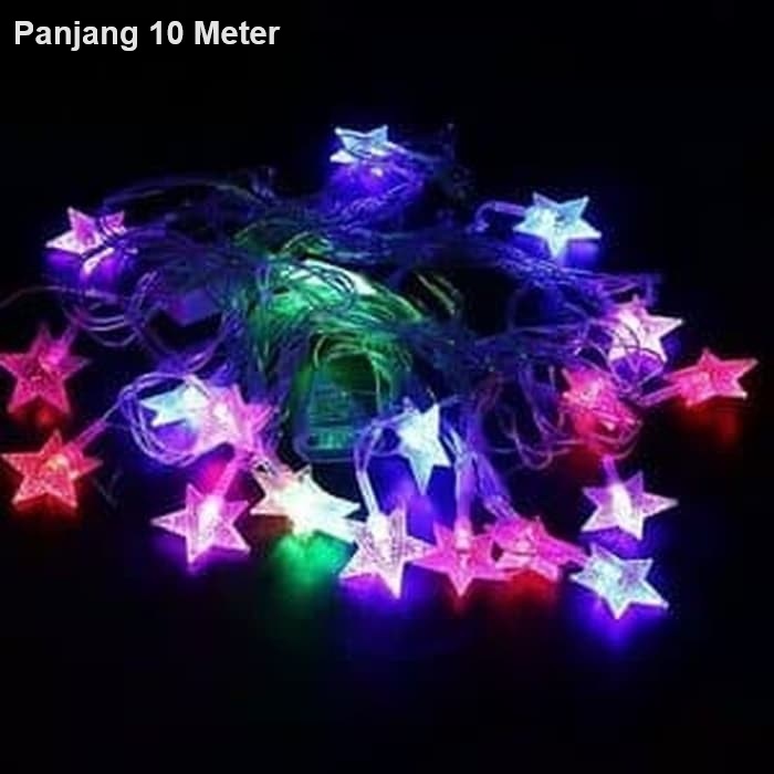 Lampu Natal Model Bintang Warna Warni Lampu Tamblr Lampu Dekorasi / Lampu Bintang Rainbow 10 meter