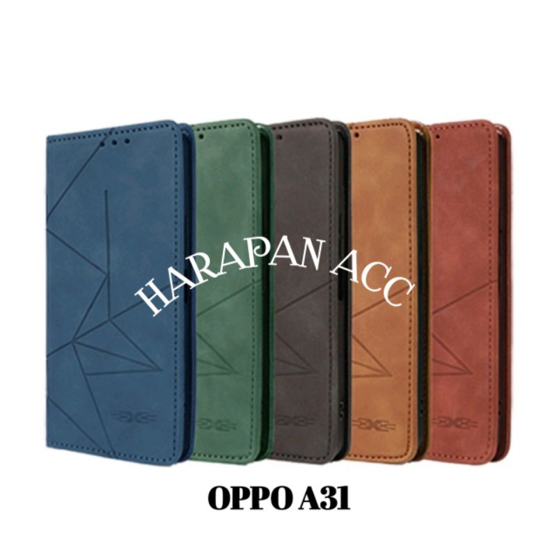 Oppo A31 Casing Flip cover Wallet Sarung hp Dompet Flip Magnet Premium