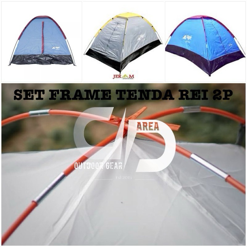 Set rangka tenda rei kapasitas 2/3 orang set frame tenda rei cladonia set bingkai tenda rei