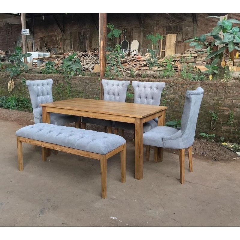 set kursi makan sofa mewah