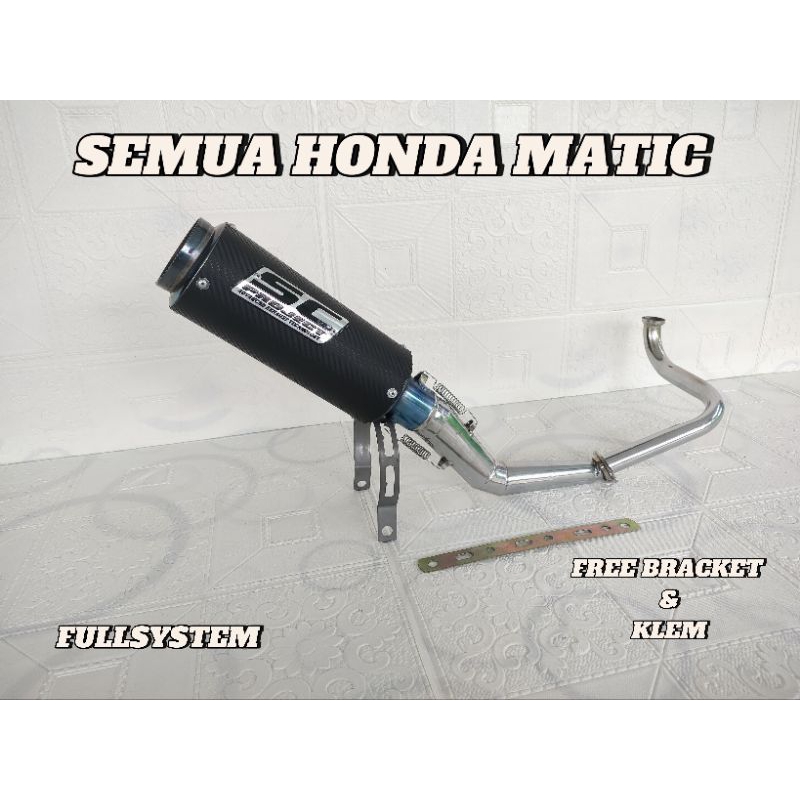 knalpot racing SC PROJECK KARBON  semua motor honda matic.beat karbu,beat pgm-fi,beat esp-fi,vario 1