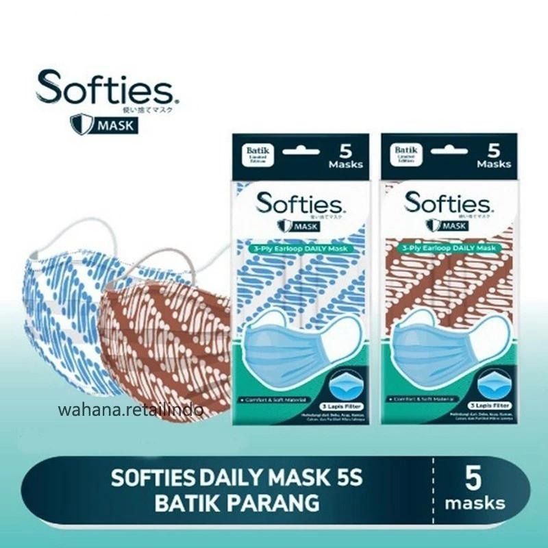 Masker Softies Batik isi 5pcs