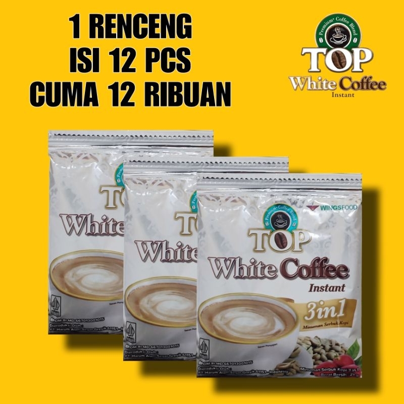 

TOP WHITE COFFEE 21gr ( 1 Renceng 12pcs ) Murah