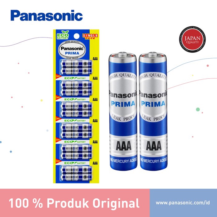 BIG SALE Panasonic Baterai Prima Biru ukuran AAA  A3 Size Manganese 2pc12pc  AAA 12pc