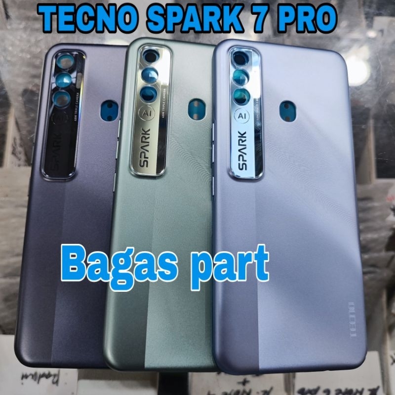 Casing Cassing Housing Kesing Backdor Backdoor Tecno Spark 7 Pro SPARK 7Pro Tutup Belakang Bateri