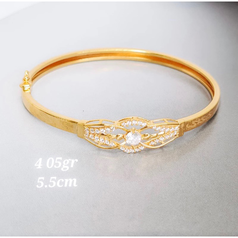 Gelang Emas Bangle Permata Gelang Aurel Gold Emas Emas Kadar 375