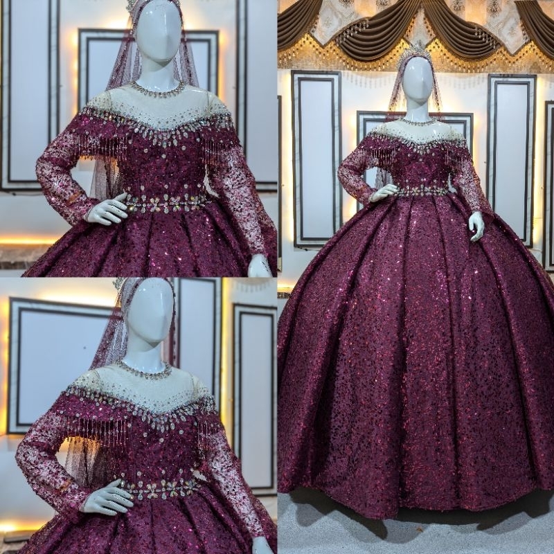 gaun pengantin // gaun pengantin modern mewah // gaun pesta pengantin