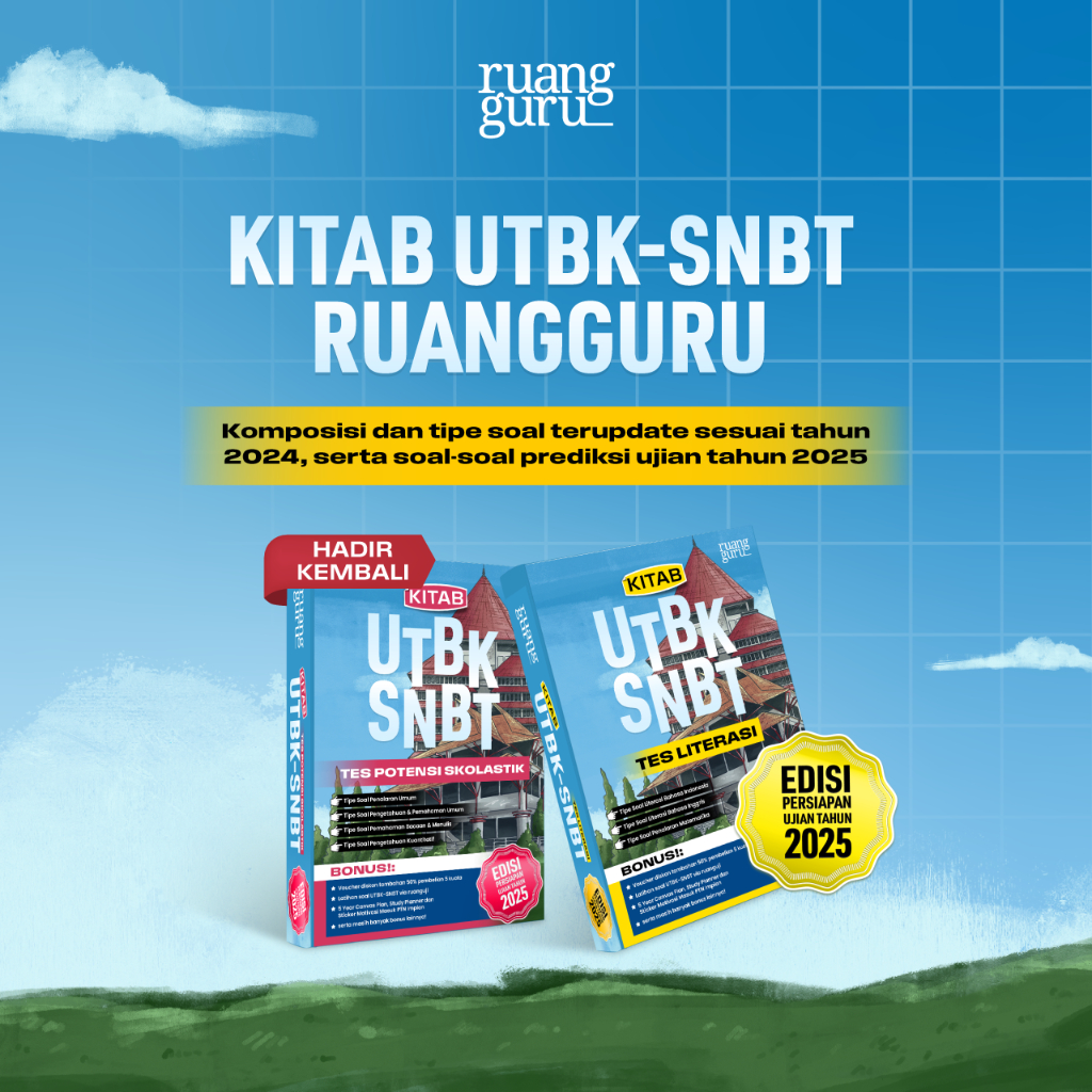 Kitab UTBK-SNBT Ruangguru Edisi Persiapan Ujian Tahun 2025 (TPS/TL)