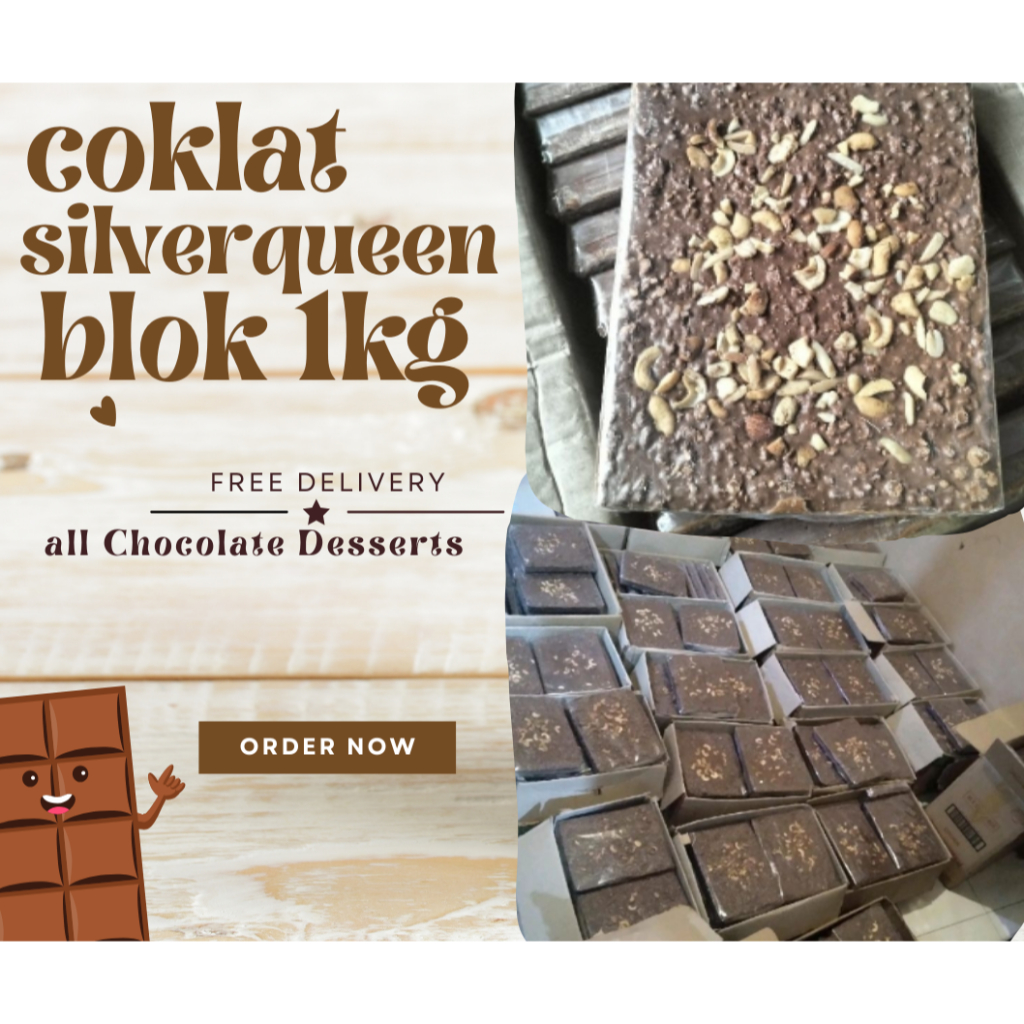 

Coklat Blok Silverqueen 1kg Cokelat Kiloan murah Mix Milk Delfi isi kacang mede