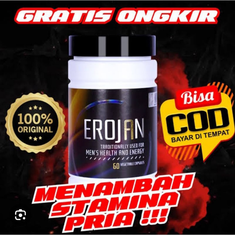 Erojan Original 100% Alami Suplemen Herbal Pria Dewasa Sertifikat BPOM Meningkatkan Kadar Hormon Tes