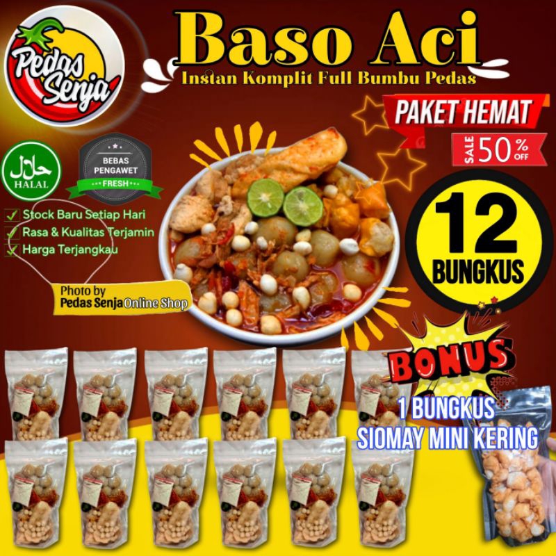 

Paket Usaha Baso Aci Instan Pedas Komplit Full Bumbu isi 12 Bungkus FREE 1 BUNGKUS SIOMAY MINI KERING