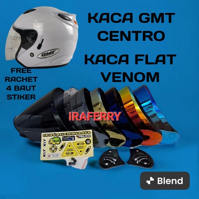 kaca helm gmt centro | flat visor venom helm gmt centro