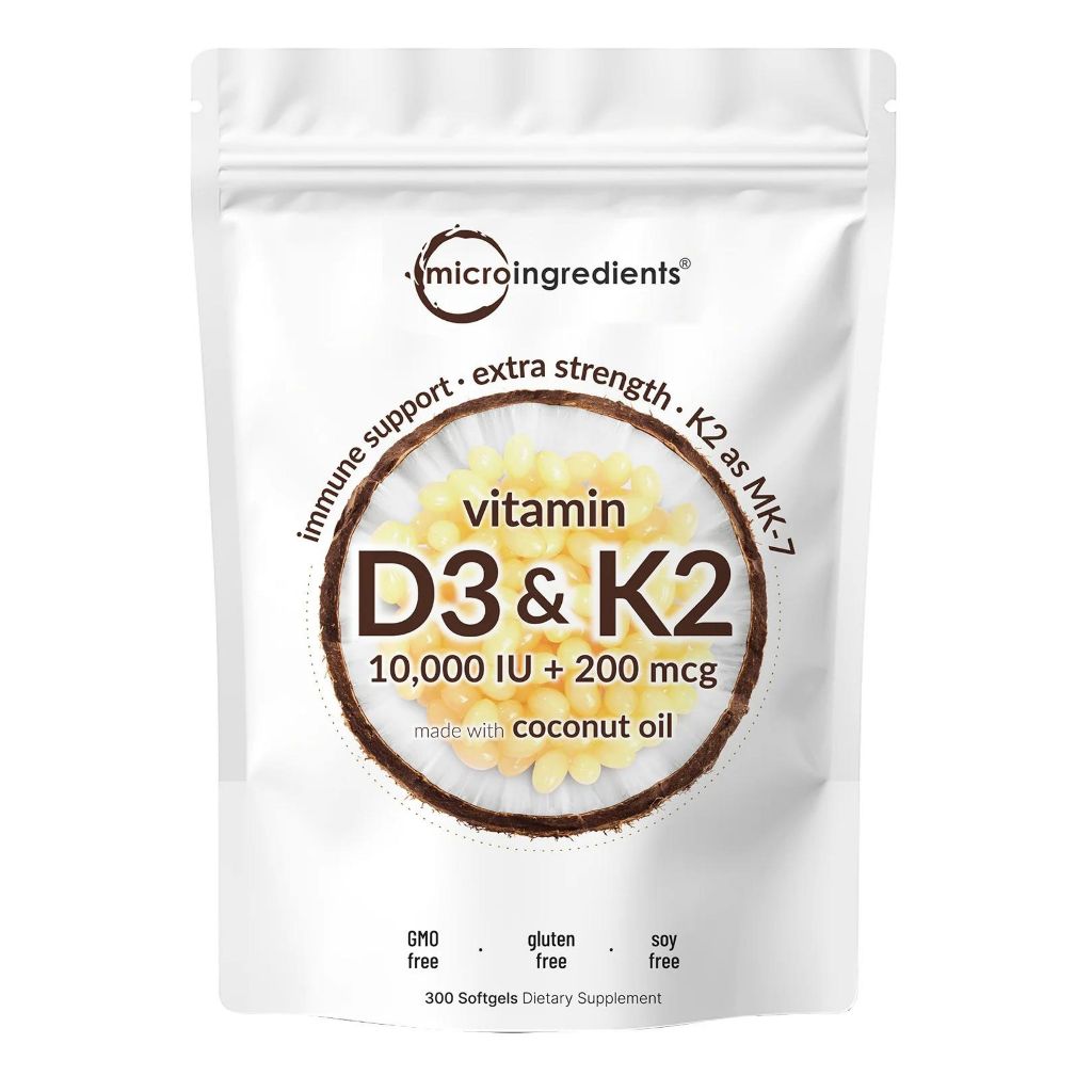 Promo Microingredients D3+K2 10000iu Asli USA 300 softgel