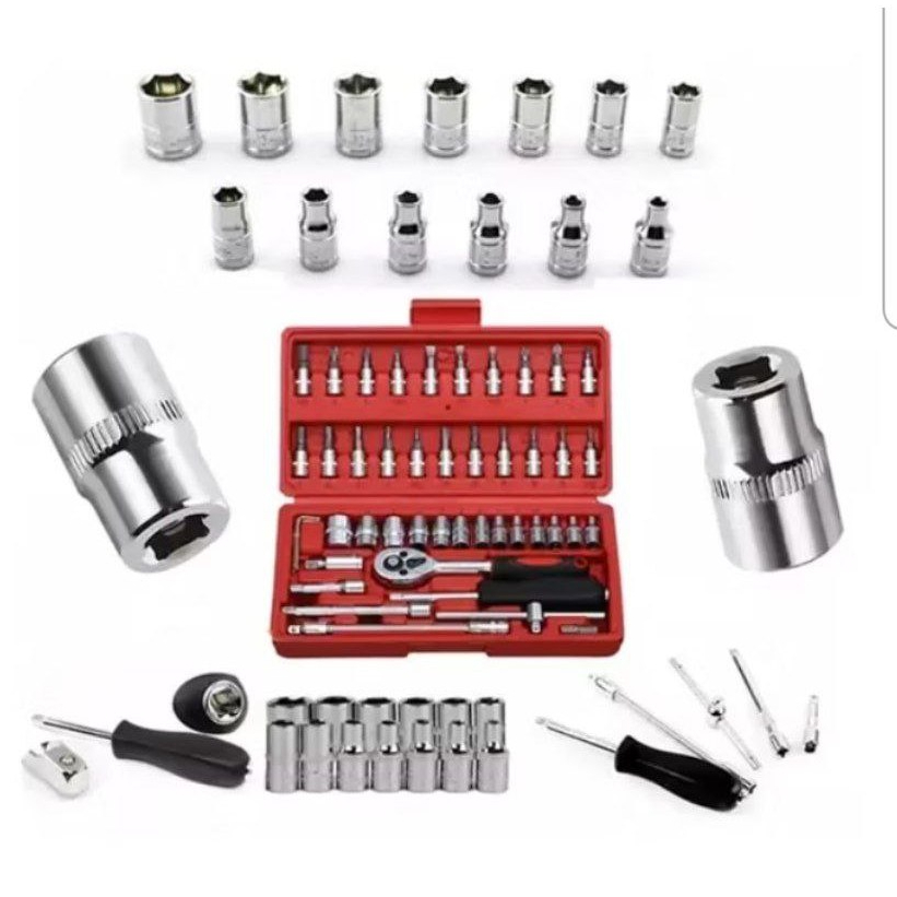 Socket Set Wrench Obeng Set Tool Kit Set Mobil Motor Hand Tools