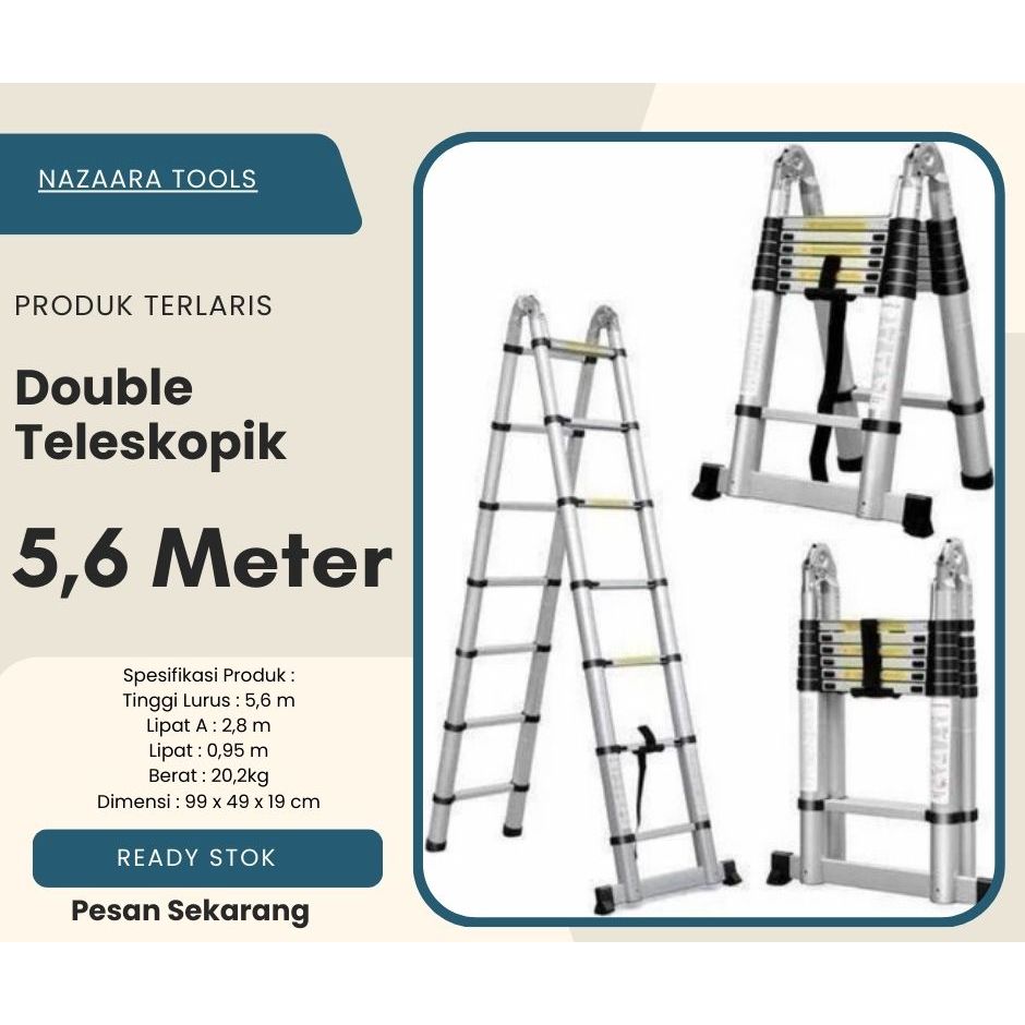 Tangga Double Teleskopik 5,6m Denko