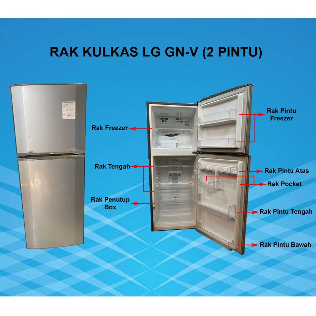 BZ Rak kulkas lemari es LG 2 pintu seri GNV