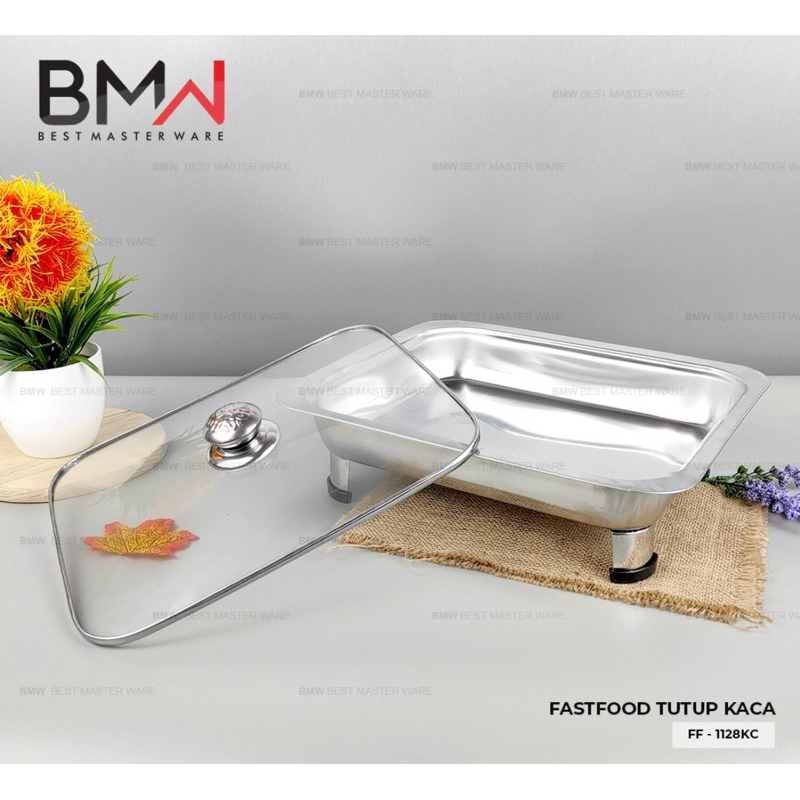 BMW FAST FOOD PRASMANAN TUTUP KACA STAINLESS TEMPAT SAJI DIJAMIN ORI TEBAL MURAH PUAS PROMO