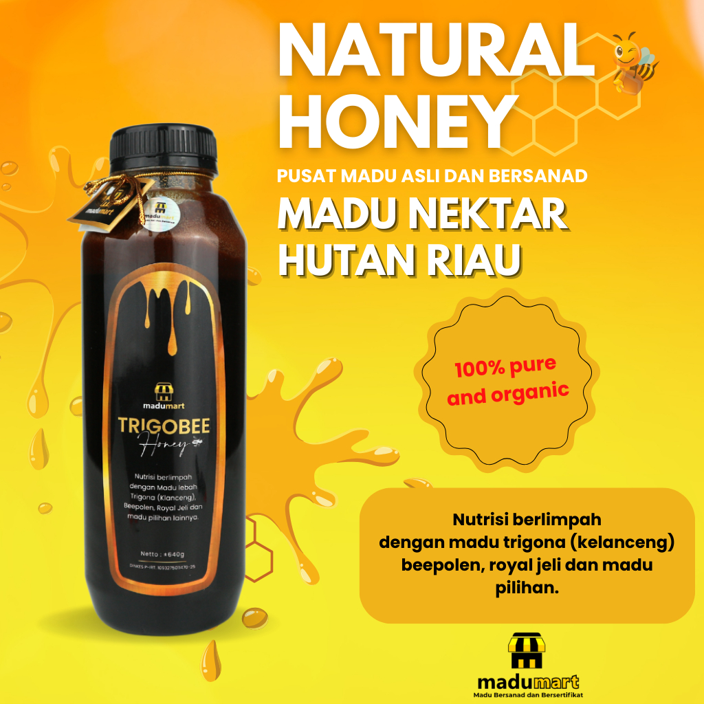 

Madu Trigobee madumart mengandung nutrisi berlimpah dengan madu lebah trigona beepolen royal jeli