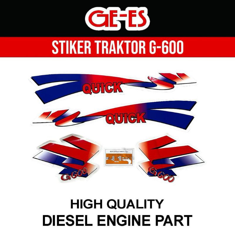 Stiker Traktor G600 Full Set Stiker G600 Sticker Traktor Full Set Type G600 Bahan Vinyl Stiker Trakt