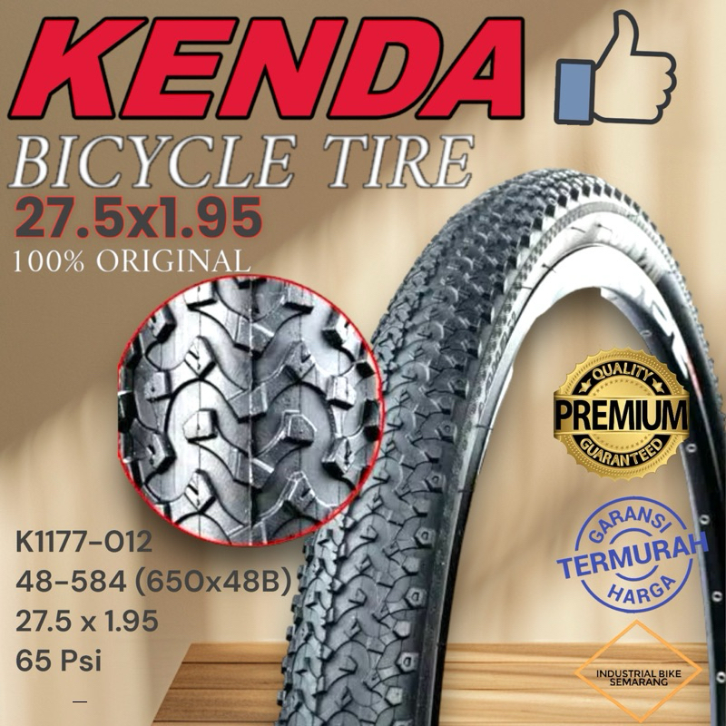 ( BL 27.5x1.95 K1177 ) Ban Luar KENDA ukuran size 27.5 X 1.95 Tire Nylon Wire wired sepeda mtb feder