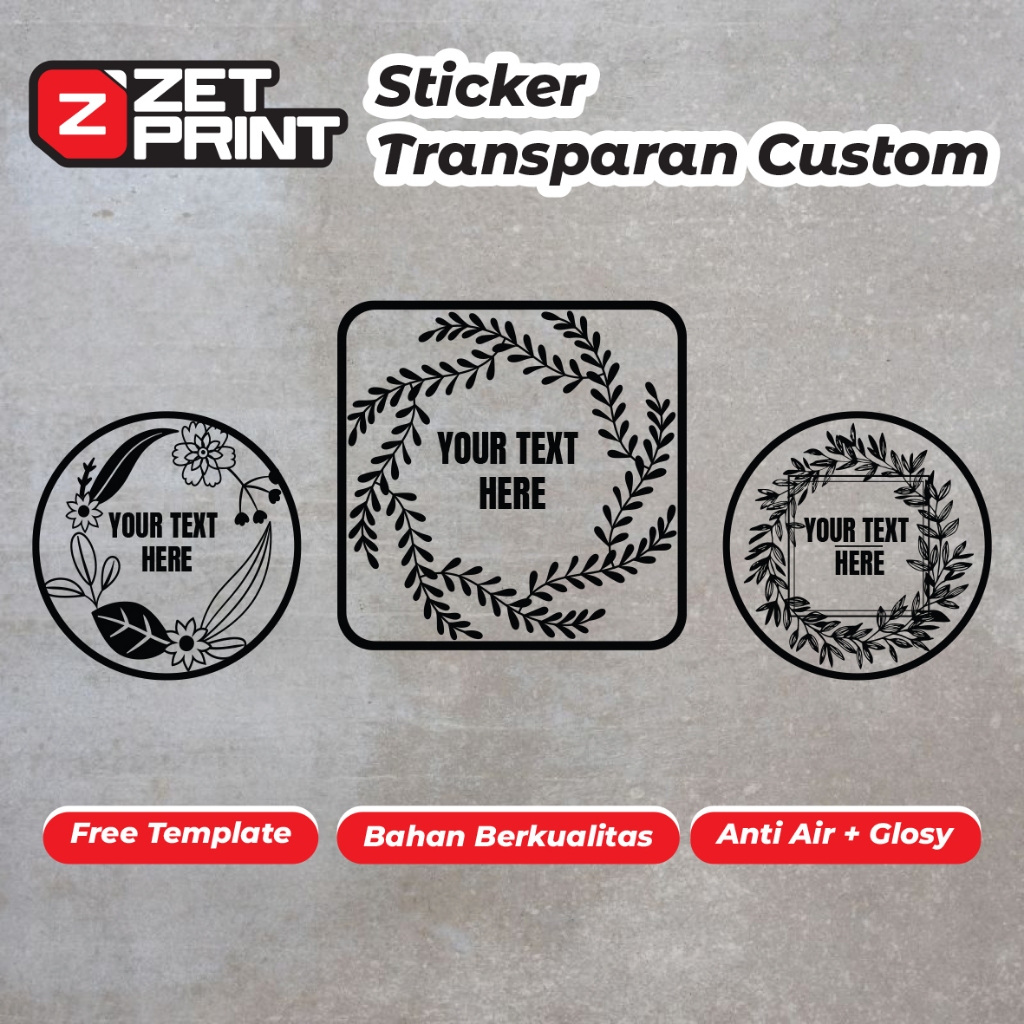 

Stiker Transparan Custom Tamplate Label Olshop Makanan Minuman Murah Dan Cepat