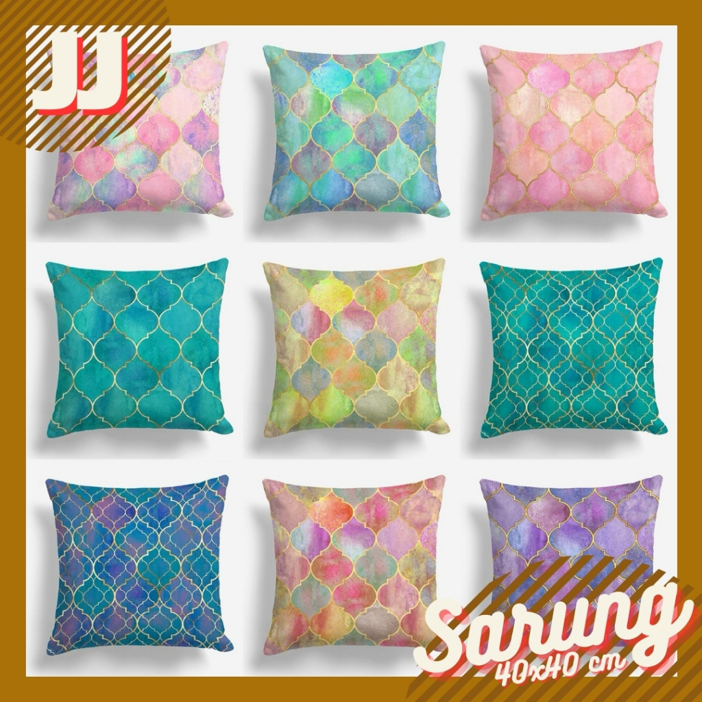SARUNG BANTAL SOFA PRINT MOTIF ABSTRAK ARABIC MIDDLE EAST 40X40 CM