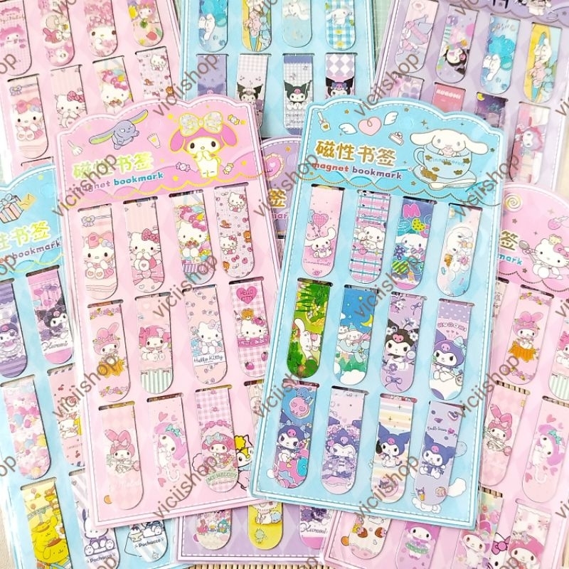 

Pembatas Buku Magnet Karakter Lucu [ 1 Set Isi 12 pcs ]/Magnet Bookmark Karakter Lucu Anak Cewek Cowok
