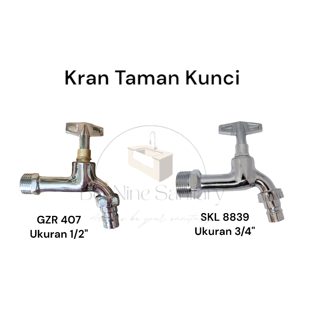 Kran Taman Kunci / Keran Air / Keran Dinding Taman / Keran Air Kunci Ukuran 1/2" / Keran Air Kunci U