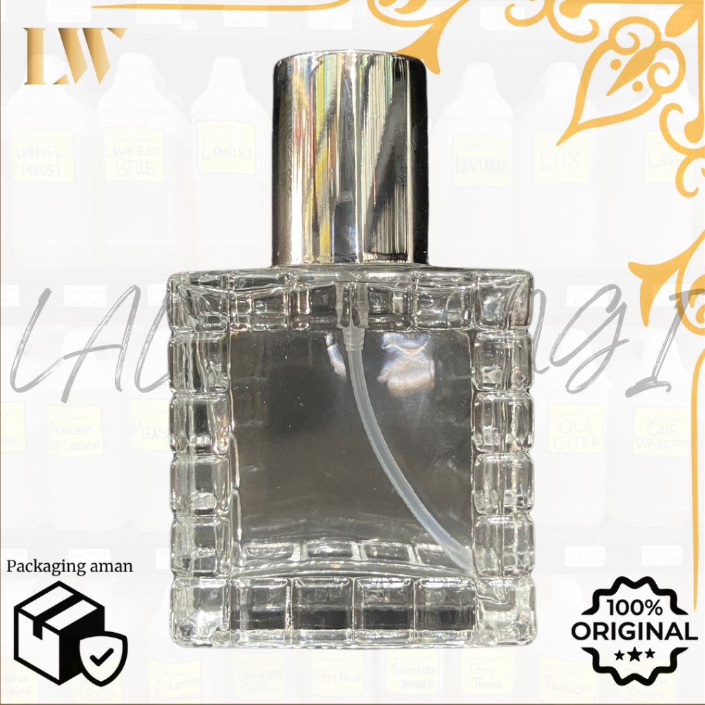 (PERLUSIN) Botol PCV 30ml Drat/ Botol Parfume Corak Kotak 30ml Drat / Botol Parfume Kotak 30ml