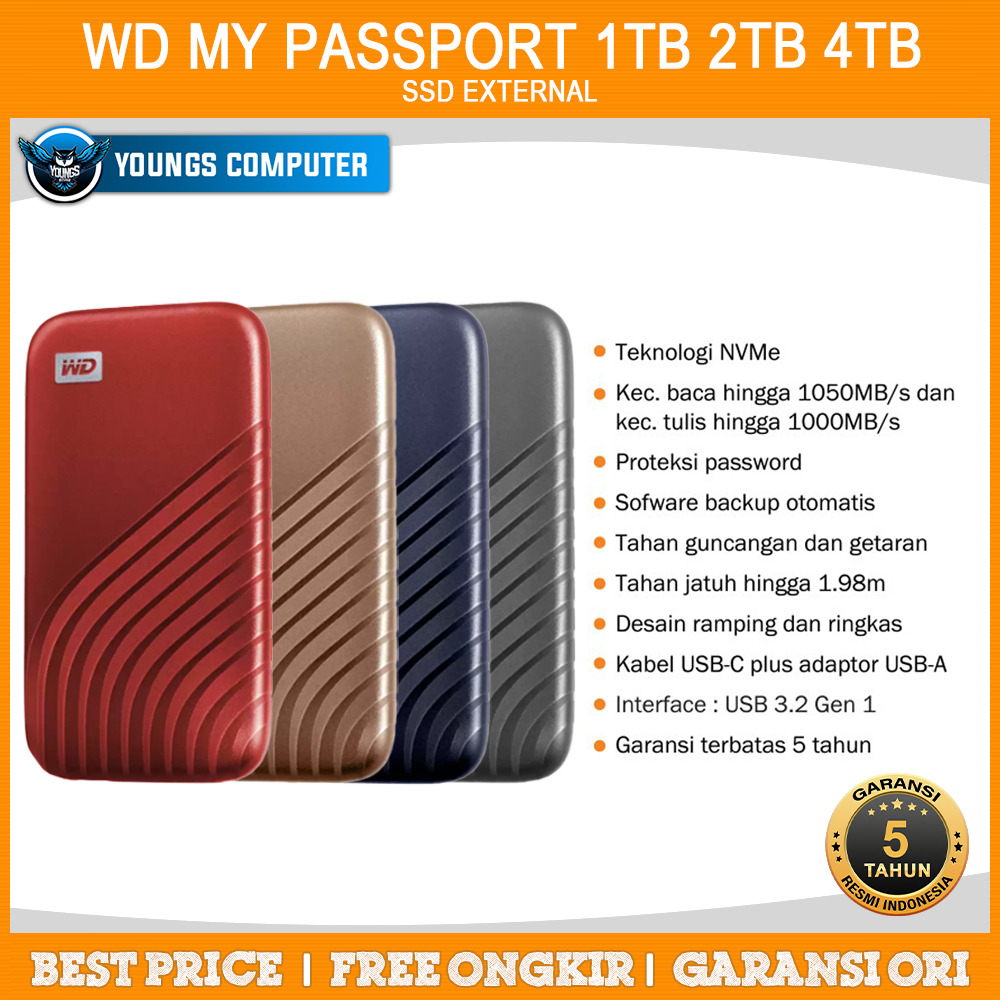 WD MY PASSPORT SSD 1TB 2TB 4TB Portable Harddisk External