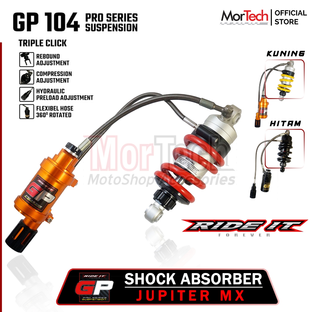 Monoshock Ride IT GP 104 Tabung Pisah Fleksibel Adjustable Yamaha Jupiter Mx 135cc Mx King Mx New Go