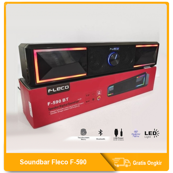 Soundbar Fleco F-590 USB /Speaker Aktif Laptop Komputer HP Super Bass /Speaker Digital Fleco